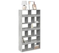 Libreria Grigio Cemento 100x33x187.5 cm Modern Bookshelf in Truciolato Wood, Industrial Style Storage Shelf for Living Room & Office, Sturdy & Spacious Design with 5 Adjustable Shelves