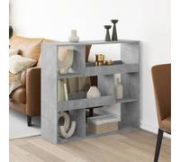 Libreria Grigio Cemento 100x33x94.5 cm in Truciolato, Modern Bookshelf for Living Room & Office, Industrial Style Storage Shelf with Adjustable Shelves, Sturdy Particle Board Furniture