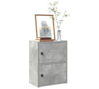 Libreria grigio cemento, 40 x 24 x 52 cm, in legno resistente, con porta, per soggiorno, studio
