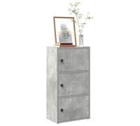 Libreria Grigio Cemento 40x24x77 cm in Legno Multistrato Libreria Verticale A Colonna Da Terra Libreria Da Parete Libreria Da Scrivania Libreria Angolare Da Terra per Ingresso Soggiorno Studio