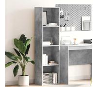 Libreria Grigio Cemento 40x30x152 cm in Legno Multistrato - Modern Bookcase with Open Shelves for Living Room Bedroom Durable Particle Board Storage Shelf for Books, Decor Assembly & Maintenance