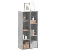 Libreria Grigio Cemento 50x25x105 cm in Legno Multistrato - Modern Bookcase with 7 Shelves for Living Room Office Sturdy Multipurpose Storage Shelf for Books, Decor, Photos Easy to Clean & Assemble