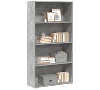 Libreria Grigio Cemento 80x30x152 cm in Legno Multistrato - Modern Bookcase with Ample Storage Space for Living Room Bedroom Durable Particle Board Shelves Easy Assembly Cement Gray Finish