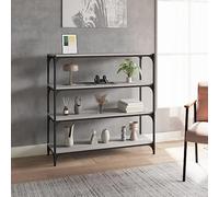 Libreria Grigio Sonoma 100x33x100cm Industrial Bookshelf with 4 Shelves, Multipurpose Storage Unit for Living Room & Office, Sturdy Engineered Wood & Steel Construction, Modern Space-Saving Design