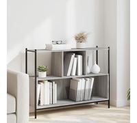 Libreria Grigio Sonoma 102x28x77.5 cm in Legno Multistrato, Modern Bookshelf with Wide Storage Space, Sturdy Steel & Plywood Structure for Living Room, Bedroom, Office, Max Load 20kg per Shelf
