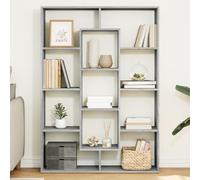 Libreria Grigio Sonoma 102x29x143 cm in Legno Multistrato - Modern Wood Bookcase for Living Room Office Sturdy Multilayer Shelf with 5 Adjustable Compartments - Easy Assembly Home Storage Furniture