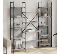 Libreria Grigio Sonoma 155,5x24x166,5 cm in Legno Multistrato - Modern Bookshelf with Ample Storage Space, Sturdy Steel Plywood Structure, Versatile for Living Room, Bedroom, Office - Easy Assembly