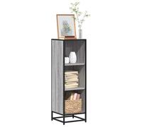 Libreria Grigio Sonoma 33.5x33x107.5 cm in Legno Multistrato, Modern Bookshelf with 3 Shelves, Industrial Style Storage Unit for Living Room, Bedroom, Office, Durable Particle Board & Metal Frame