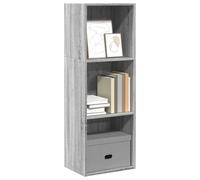Libreria Grigio Sonoma 40x30x114 cm in Legno Multistrato - Modern Bookcase with 4 Open Shelves for Living Room Bedroom - Durable Particle Board Storage Shelf for Books, Decor, Multimedia