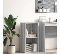 Libreria Grigio Sonoma 40x30x77 cm in Legno Multistrato - Modern Bookshelf with Ample Storage Space for Living Room Bedroom - Durable Particle Board, Easy to Clean, Wall Mountable Shelf Organizer