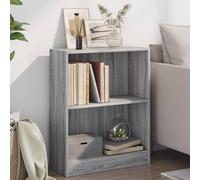 Libreria Grigio Sonoma 60x24x76 cm in Legno Multistrato, Moderna Libreria a 2 Livelli per Soggiorno e Camera, Compatta e Funzionale, Design Sobrio, Ampio Spazio per Libri, DVD, Oggetti Decorativi