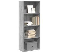 Libreria Grigio Sonoma 60x30x152 cm in Legno Multistrato, Modern Bookshelf with Wide Storage Space, Durable Particle Board, Ideal for Living Room and Bedroom, Easy Assembly and Maintenance