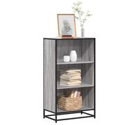 Libreria Grigio Sonoma 60x35x107,5 cm in Legno Multistrato - Moderna Libreria a Scaffale con Ripiani Spaziosi per Soggiorno o Ufficio, Struttura Stabile in Metallo e Truciolato, Design Industriale