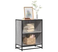 Libreria Grigio Sonoma 60x35x76 cm in Legno Multistrato - Modern Bookshelf with Industrial Style, Sturdy Metal Frame Spacious Shelves for Living Room, Office - Durable Particle Board, Max Load 80kg