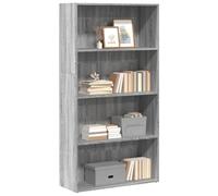 Libreria Grigio Sonoma 80x30x152 cm in Legno Multistrato - Modern Bookcase with 5 Shelves for Living Room Bedroom Sturdy Particle Board Storage Shelf for Books, Decor, Media Assembly & Maintenance
