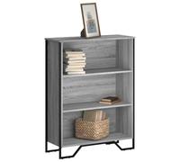 Libreria Grigio Sonoma 80x31x106 cm in Legno Multistrato - Modern Bookcase with 3 Open Shelves for Living Room Office Sturdy Multipurpose Storage Shelf for Books, Decor Durable with Metal Feet