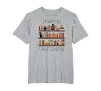 Libreria Halloween I Have No Shelf Control Maglietta, Uomo Taglie Grandi, Grigio Melange, 6X Tall