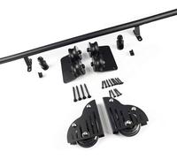 Libreria Hardware per Scale Mobili per Scale Scorrevoli Kit Hardware per Scale Scorrevoli 3,3 Piedi-20 Piedi Binario/Binario Rotondo con Ruote A Rulli A Pavimento, 6.6ft/200cm Track Kit