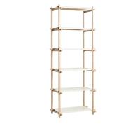 Libreria HAY Woody Shelving 2.0 Alta Bianco Mandorla/acciaio