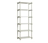 Libreria HAY Woody Shelving 2.0 Alta Grigio Fumo/acciaio