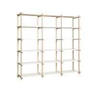 Libreria HAY Woody Shelving 2.0 Grande Bianco Mandorla/acciaio