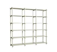 Libreria HAY Woody Shelving 2.0 Grande Grigio Fumo/acciaio
