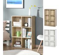 Libreria HOMCOM a 3 livelli con 6 scomparti portaoggetti per ufficio camera da letto 65,5x30x97,5 cm