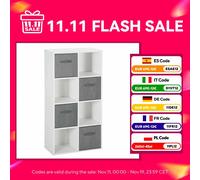 Libreria Homcom a 8 cubi con 4 cassetti rimovibili in tessuto non tessuto