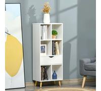 Libreria HOMCOM libreria per libri con 1 cassetto 50x29,5x120 cm bianco