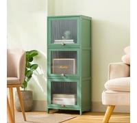 Libreria in acrilico con porta di chiusura, libreria a pavimento stretto e mobiletto per soggiorno, design elegante, 40 x 32 x 106 cm