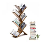 Libreria in bambù, libreria alta da pavimento, moderna e stretta, organizer per camera da letto, soggiorno, casa e ufficio, espositore angolare salvaspazio