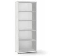 Libreria in Legno Bianco con 5 Ripiani a Giorno Ufficio Scaffale Moderna