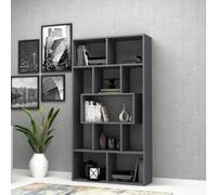 Libreria in Legno Cemento 5 Ripiani a Giorno Mobile per Ufficio Camera Bambini