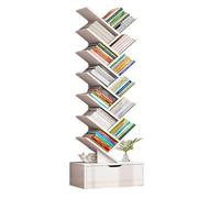 Libreria in legno con cassetto, scaffale a 14 ripiani per soggiorno e camera da letto