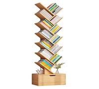 Libreria in legno con cassetto, scaffale a 14 ripiani per soggiorno e camera da letto