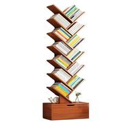 Libreria in legno con cassetto, scaffale a 14 ripiani per soggiorno e camera da letto