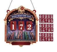 Libreria in legno, decorazione libreria, con targhetta numerata 30, indicatore dei progressi della lettura, tracciamento degli obiettivi di apprendimento, installazione su scrivania o libreria