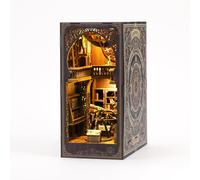 Libreria in legno in miniatura, museo astronomico, con luce LED | Struttura chiara dei componenti, dimensioni finite 23 × 18,5 × 11 cm, per libreria o mensola