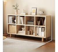 Libreria in legno massello, mensole angolari, design a combinazione libera con gambe rimovibili, retro completo per casa e ufficio, vetrina multi-scena