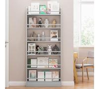Libreria in legno massello, scaffale alto e stretto, moderno espositore verticale per organizzare libri, perfetta per piccoli spazi