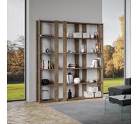 Libreria in legno Noce 178x204h cm con 6 ripiani e 8 fasce - KATO E