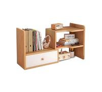 Libreria in Legno per Scrivania con 2 Ripiani e Design Multifunzionale