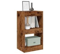Libreria in Legno Vecchio 40x30x72 cm, 2-Tier Bookcase with Vintage Finish, Space-Saving Bookshelf for Living Room & Bedroom, Sturdy Particle Board, Easy Assembly, Functional Room Divider