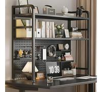 Libreria in metallo a 3 livelli, robusta libreria da scrivania per ufficio, mensola da banco per computer di casa