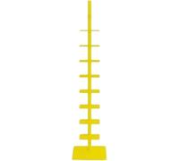 Libreria in metallo a 9 ripiani, girevole a 360 gradi, aperta dal pavimento al soffitto, in ferro, ideale per soggiorno e ufficio (giallo)