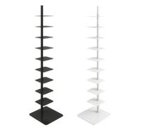 Libreria in metallo, libreria alta ad angolo stretto per piccoli spazi, multiuso per casa e ufficio