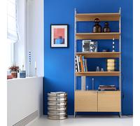 Libreria in rovere, impiallacciato e acciaio cromato, altezza 190 cm, WATFORD Beige TU