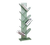 Libreria indipendente organizer a 9 ripiani, scaffale compatto con griglia metallica, libreria verticale, piccola libreria per soggiorno, studio, ufficio (colore: verde)