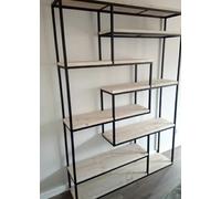 LIBRERIA INDUSTRIAL STYLE IN FERRO E LEGNO MASSELLO 120x210