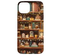 Libreria invernale Accogliente Natale Vintage Biblioteca Bookish Custodia per iPhone 15 Plus